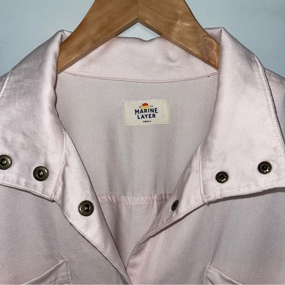 Marine Layer Jacket Women's Size Small Rosewater Pink Oslo Crop Tie Waist Boxy - Picture 11 of 13